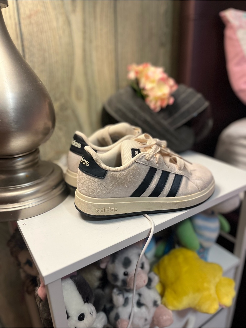 adidas Kids Light Beige Suede Sneakers - Picture 3 of 6